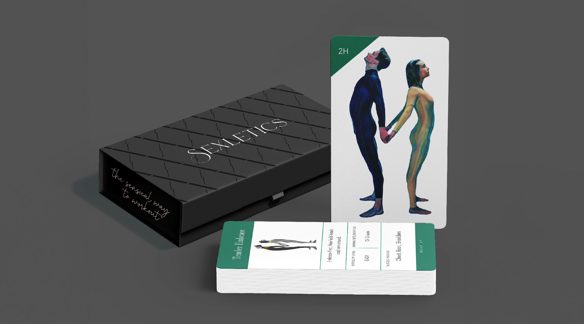 Couples exercise card deck with WOD